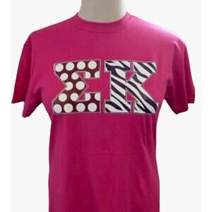 Sigma Kappa small pink screenprinted shirt New with Tags
